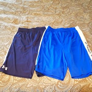 Under Armour basketball shorts. Boys Size Youth XL. Navy and royal blue.